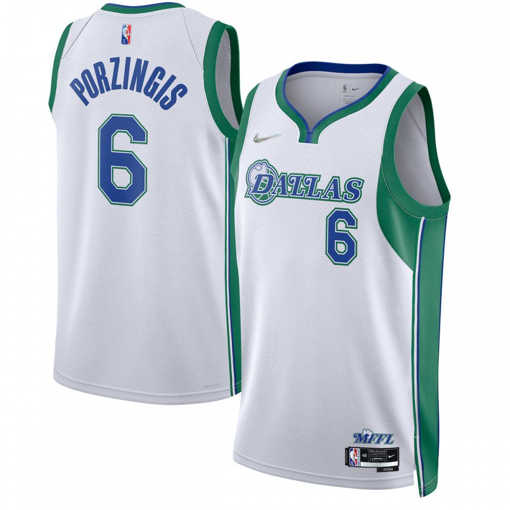 Kristaps Porzingis Dallas Mavericks 2021/22 Swingman Jersey - City Edition - White-Pro Kit Vault | Brand New 26/27 Sports Jerseys